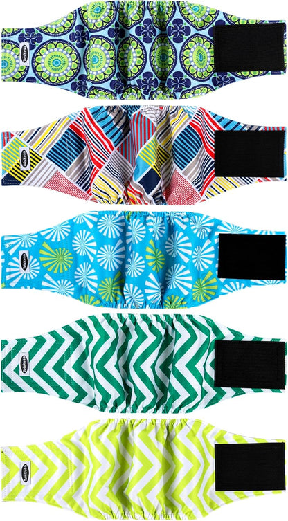 Male Dog Diapers, High Absorbing Dog Belly Bands for Male Dogs, Washable Reusable Dog Males Wraps(5 Pack) - Image 11