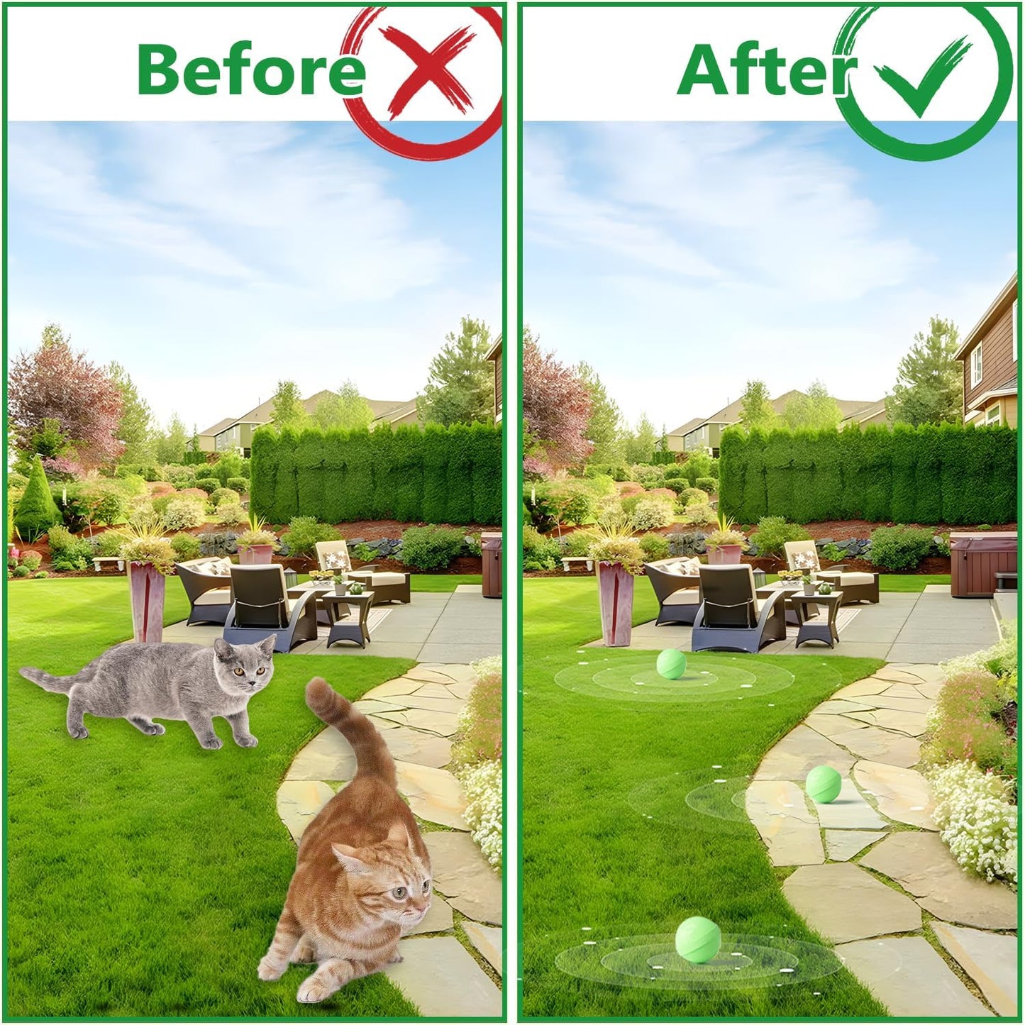 Natural essential oil cat repellent balls in packaging
