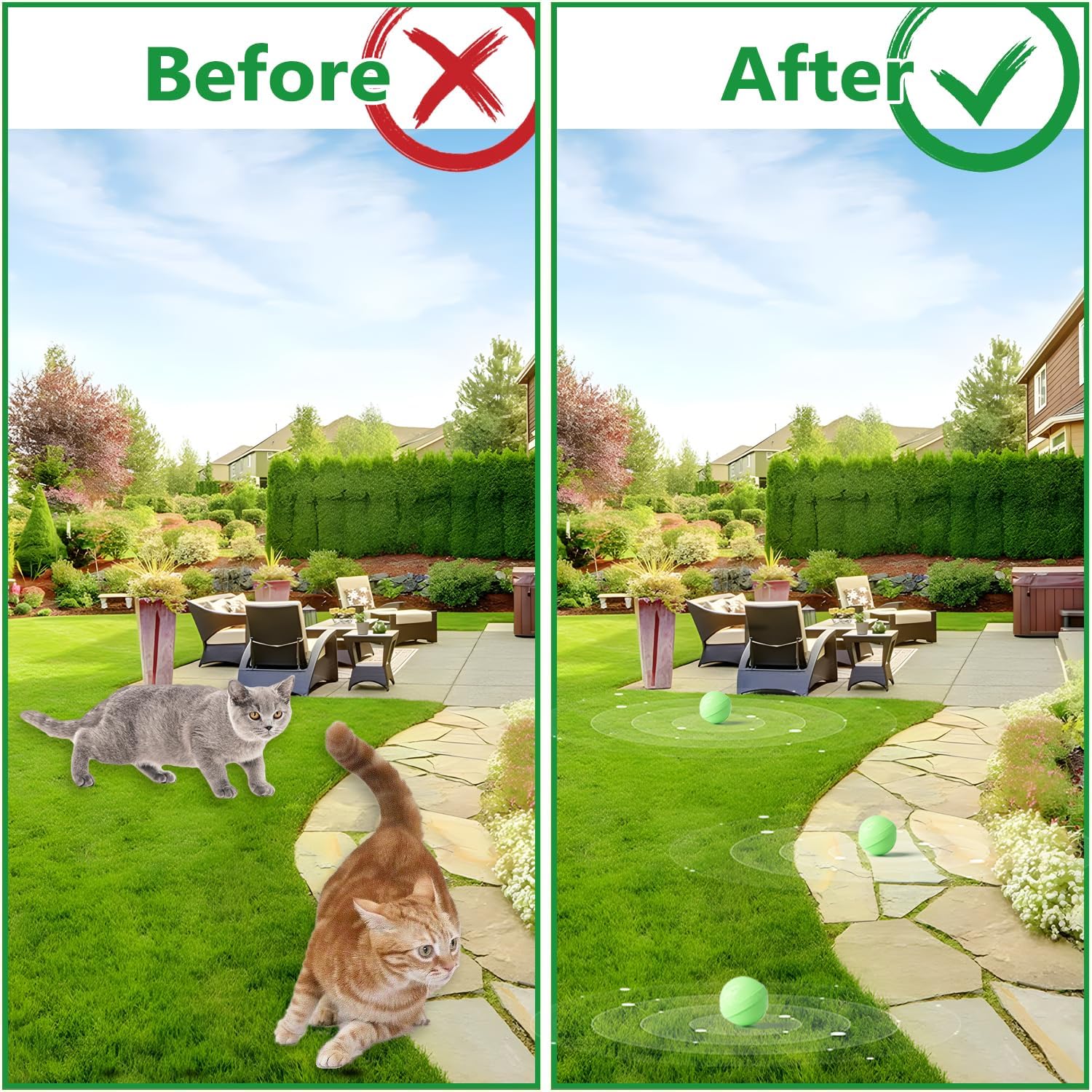 Natural essential oil cat repellent balls in packaging