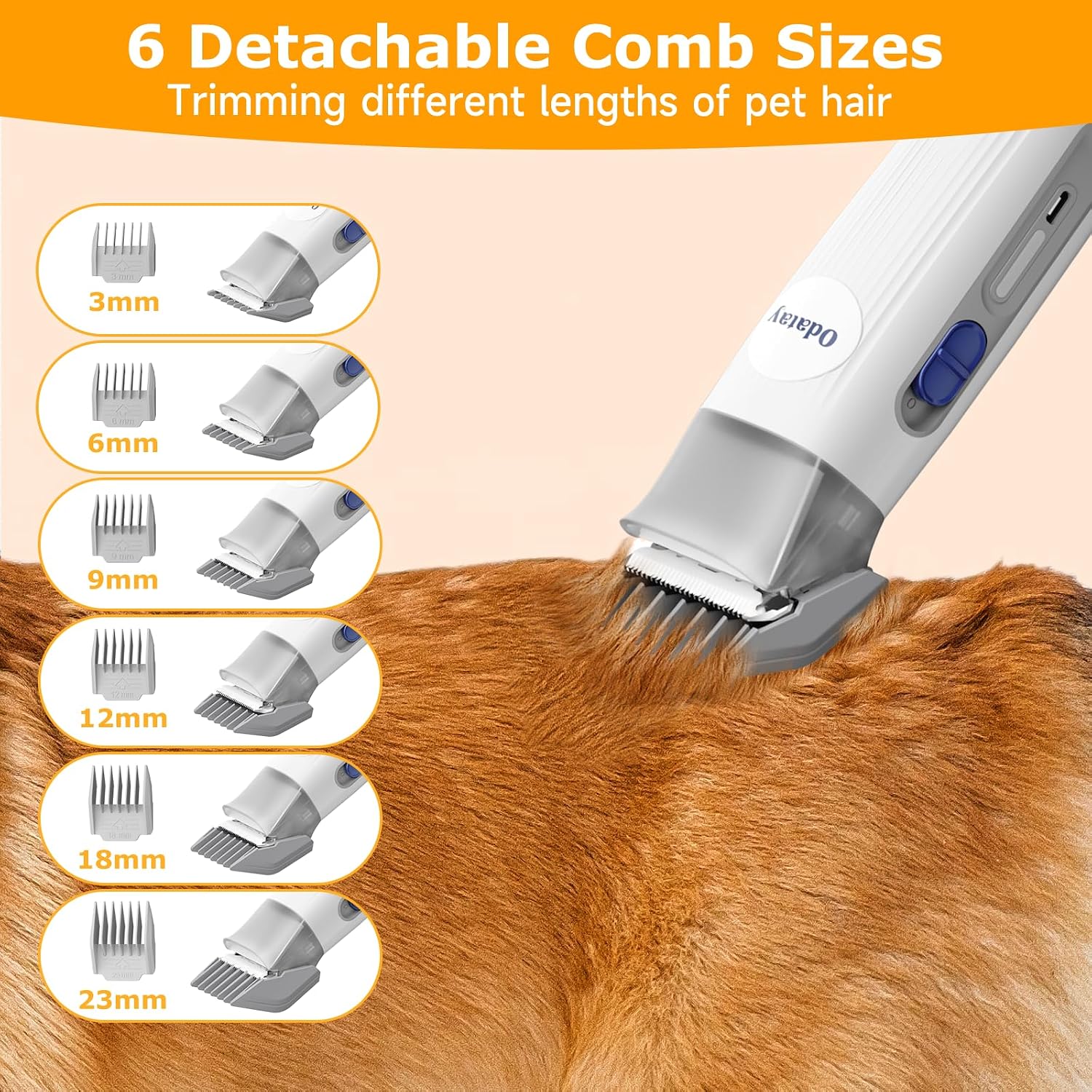 Detachable large capacity dust box being emptied after trimming loose pet hair