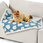 LE SURE premium pet throw reverse side displaying soft cream sherpa fleece texture