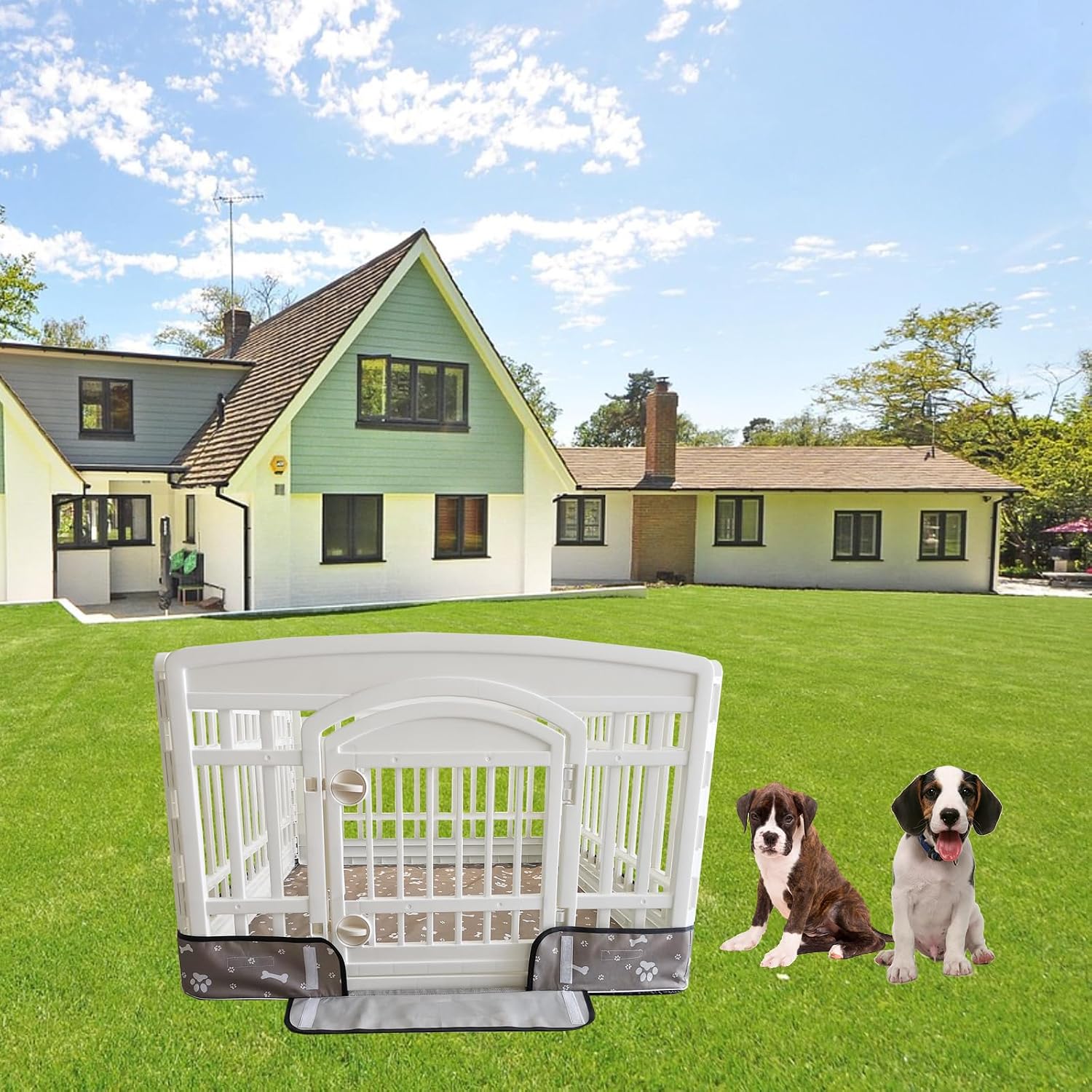 Laozz pet playpen floor protector folded for storage