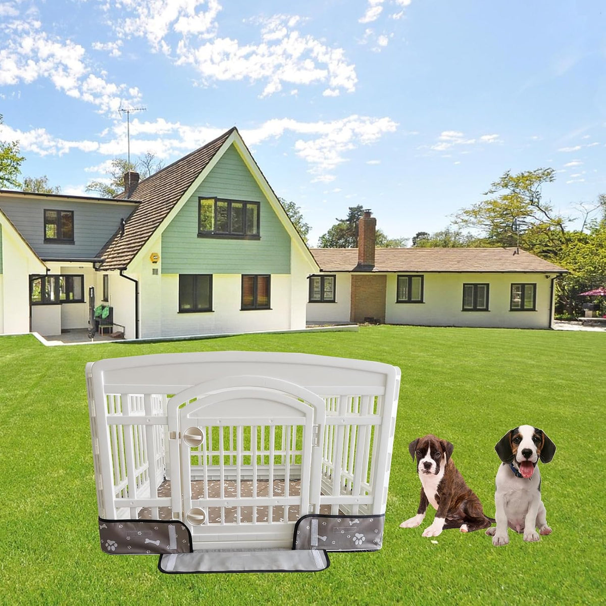 Laozz pet playpen floor protector folded for storage