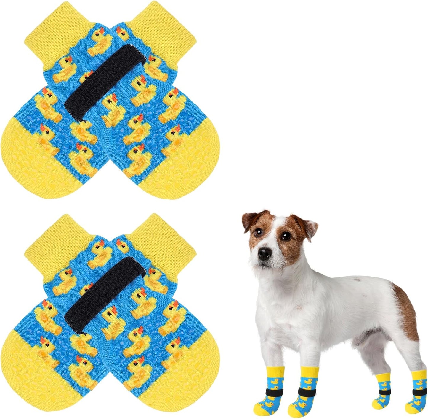 SCENEREAL Anti Slip Dog Socks to Prevent Licking Paws for Hardwood Floors, Double Sides Dog Shoes Boots & Paw Protectors for Hot/Cold Pavement, Dog Grippy Booties for Small Medium Large Senior Dogs - Image 13