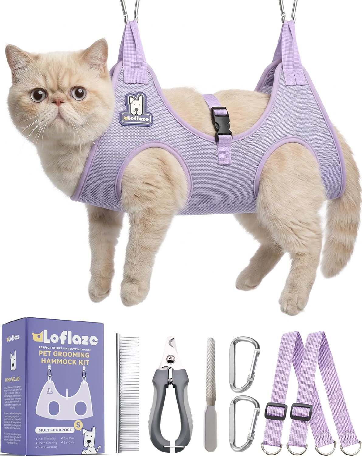 Loflaze cat and dog restraint bag in grey color