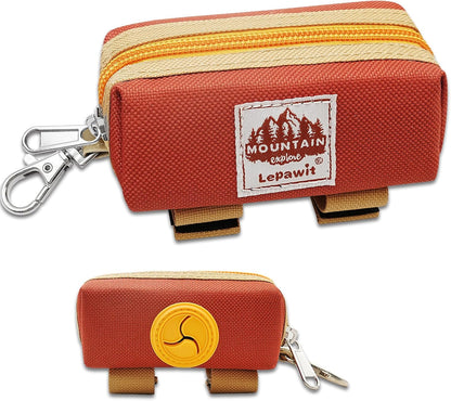 Dog Poop Bag Holder for Leash, Zippered Canvas Poop Bag Dispenser Pouch with Velcro Straps & Metal Carabiner Clip, Holds Keys & Treats for Daily Dog Walking - Image 10
