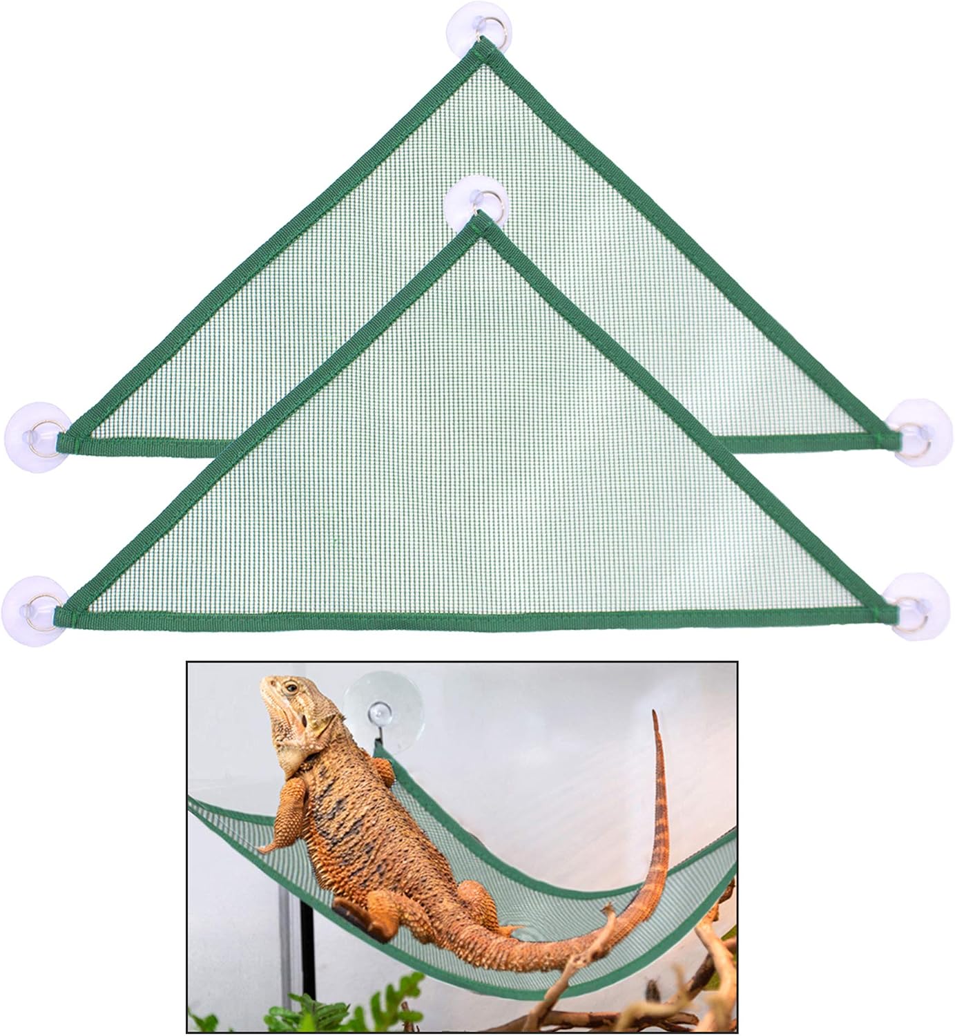 Adoggygo Bearded Dragon Lizard Hammock 2 Pack green