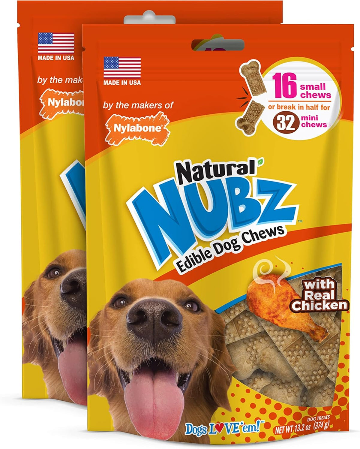 Nylabone Nubz Natural Dog Treats for Small Breeds, Long Lasting Chew Bones Made in USA, Chicken Flavor Breath Freshener Dental Chews, Small Dog Bones, Up to 30 lbs. (36 Count) - Image 14