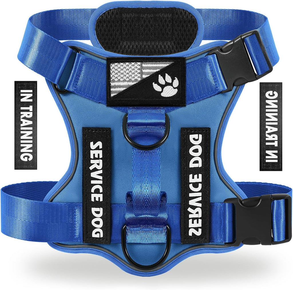 Service Dog Harness, Reflective Dog Vest Harness with 5 PCS Patches, Adjustable Soft Oxford Pet Harness, Inner Layer Mesh, Easy to Control for Dogs (All-RED, Small (Pack of 1)) - Image 12