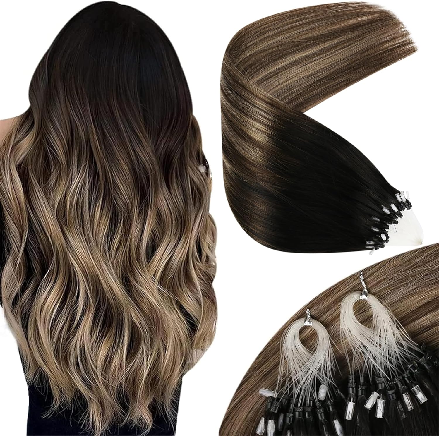 Sunny Hair micro link hair extensions front view package