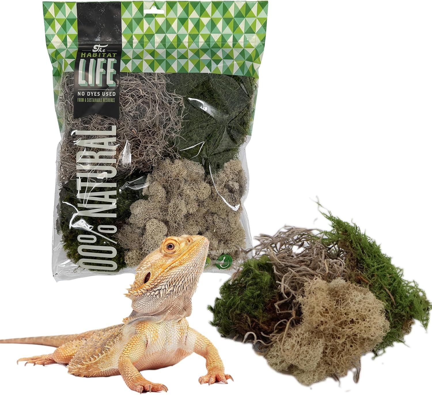 Quality Growers The Habitat Life Natural Variety Pack front view of terrarium moss packaging.
