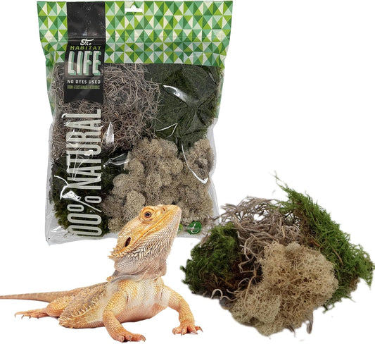 Quality Growers The Habitat Life Natural Variety Pack front view of terrarium moss packaging.