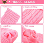 Elastic turtleneck opening of the teacup puppy knitwear being gently stretched
