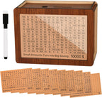 Zayeemi Kakeibo wooden money saving challenge box front view showing engraved numbers grid.