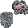 Spot Clean Paws Chenille Microfiber Dog Towel Mitt front view showing green absorbent fabric.