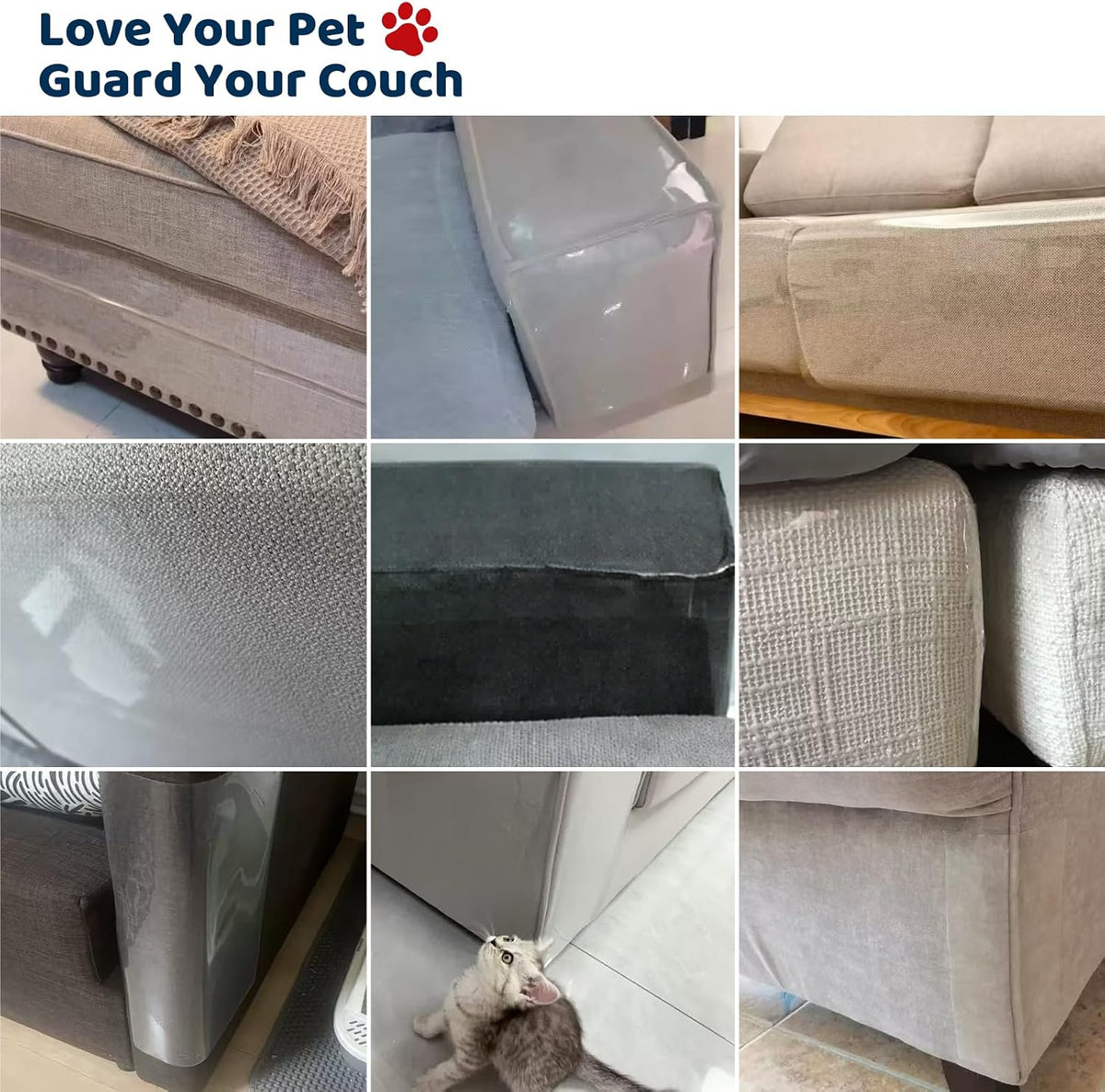 Single sided sticky couch protector strips no residue