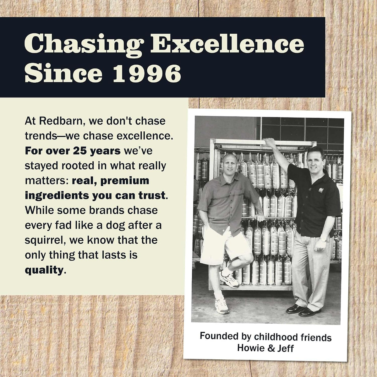 Back of pack showing ingredients for Redbarn dog chews