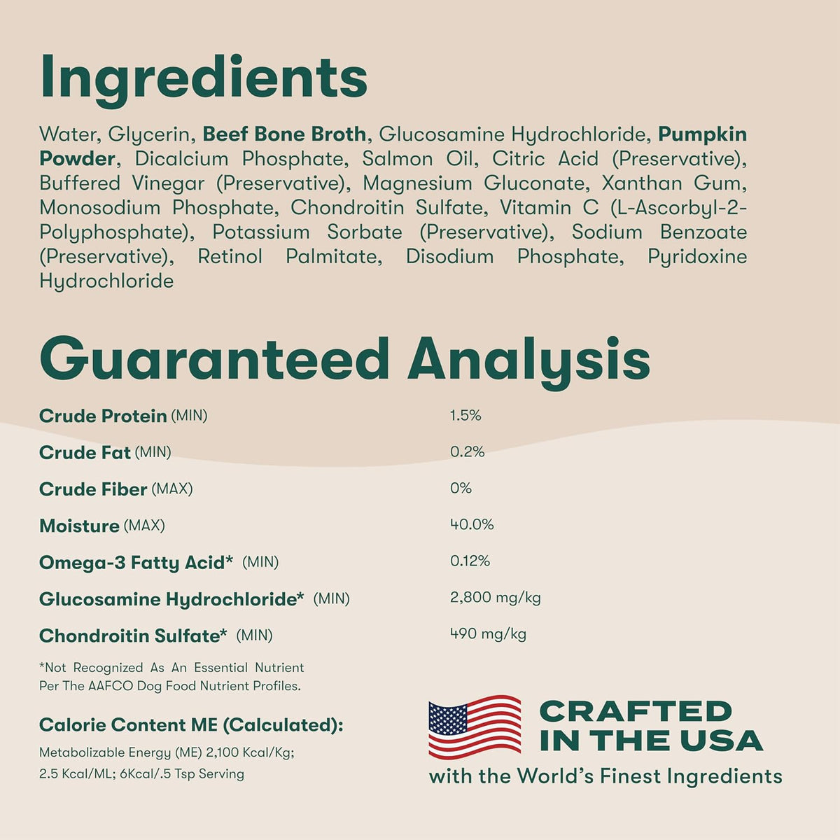 Premium USA imported pet wellness liquid food supplement with glucosamine for joints