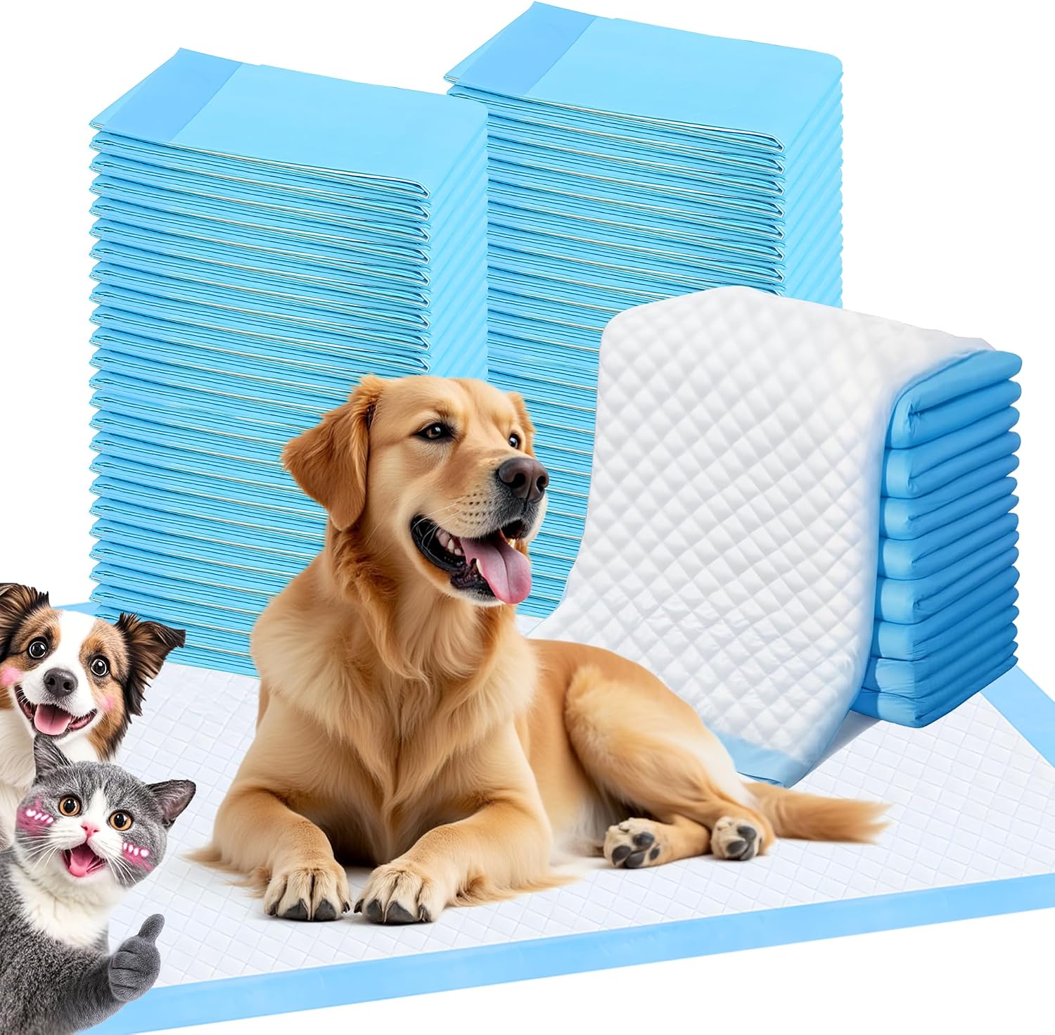 FluffyDream Super Absorbent Waterproof Dog and Puppy Pet Training Pad, Housebreaking Pet Pad,Blue (17.6"x23.6" (50PCS)) - Image 12