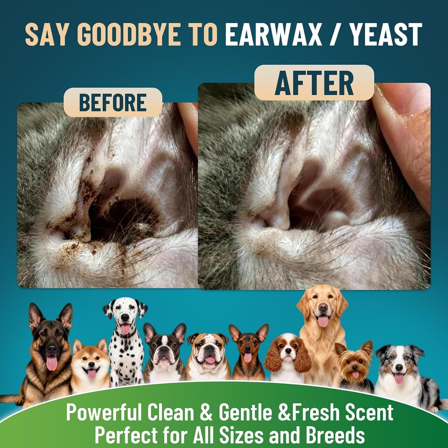 Vicsom dog ear cleaner for itch relief and yeast infection support