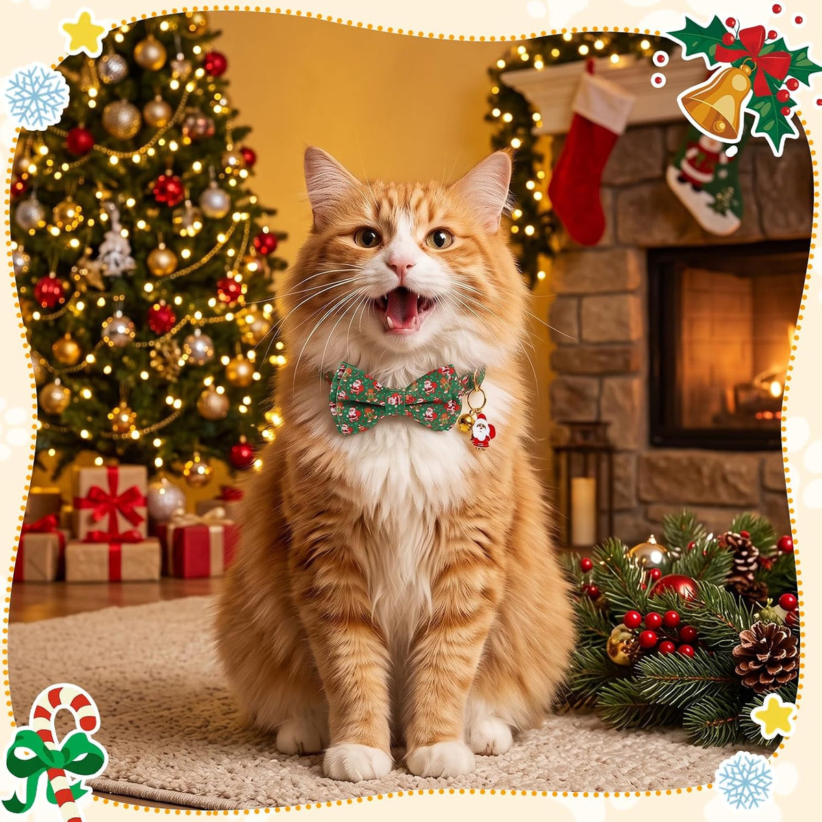 4 Pack Holiday Cat Collars with Bow Tie Halloween Cat Collar Breakaway - Image 5