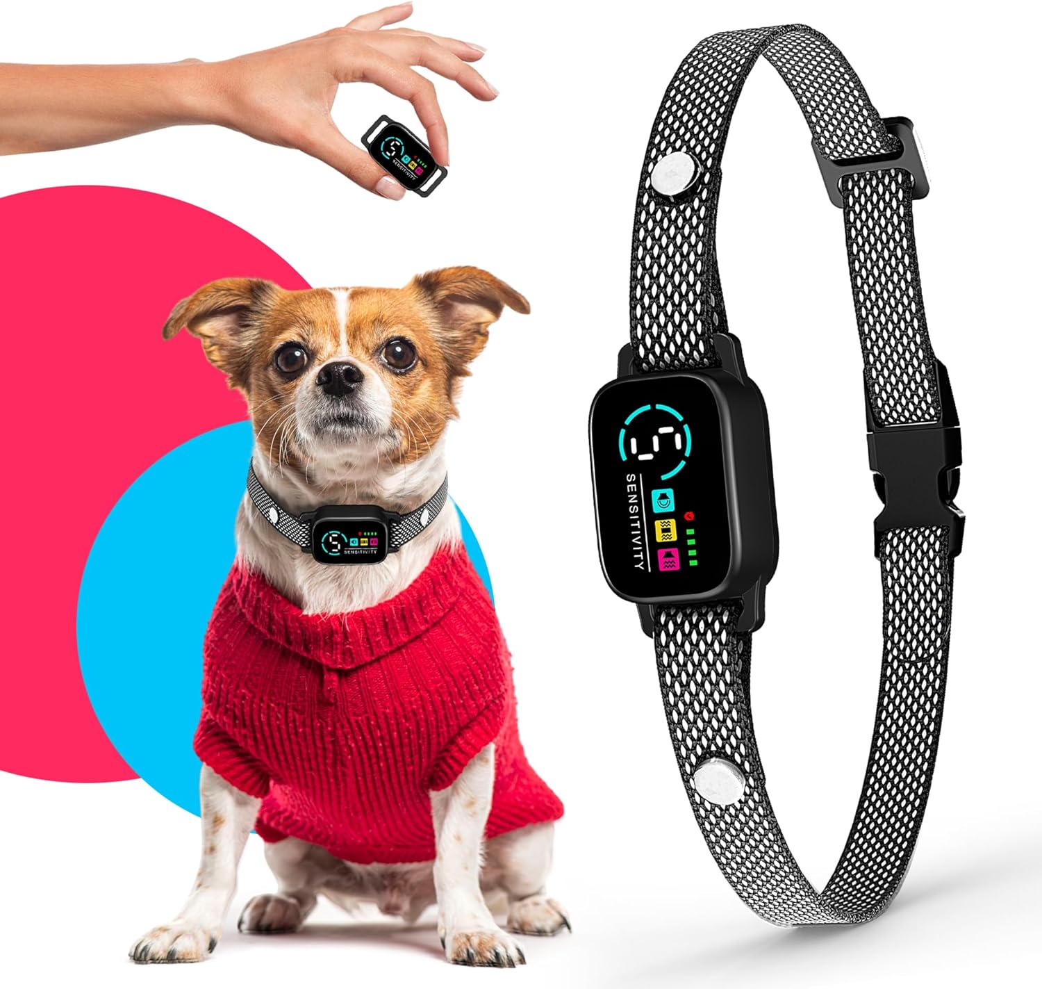Elecane no shock bark collar for small dogs front view