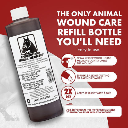 Underwood Horse Medicine 16 ounce refill spray bottle