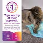 SmartyKat interactive cat toy showing fabric cover and moving lights