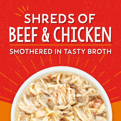 Lil Bites Beef and Chicken dinner in broth nutritional information label