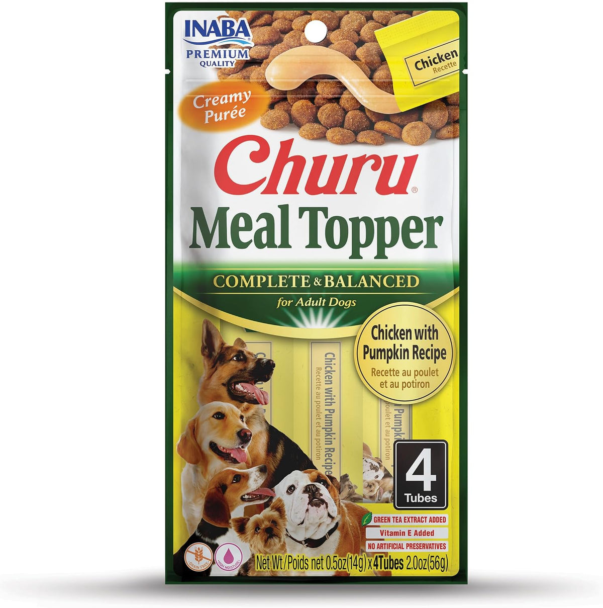 INABA Churu Meal Topper for Dogs, Complete & Balanced, Creamy, Lickable Pure Dog Food Topper, 0.5 Ounce Tube, 20 Tubes (4 per Pack), 5 Flavor Variety - Image 13
