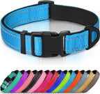 Joytale Reflective Dog Collar, Soft Neoprene Padded, Metal D-Ring, Nylon Pet Collar Adjustable for Large Dogs, Teal, L - Image 14