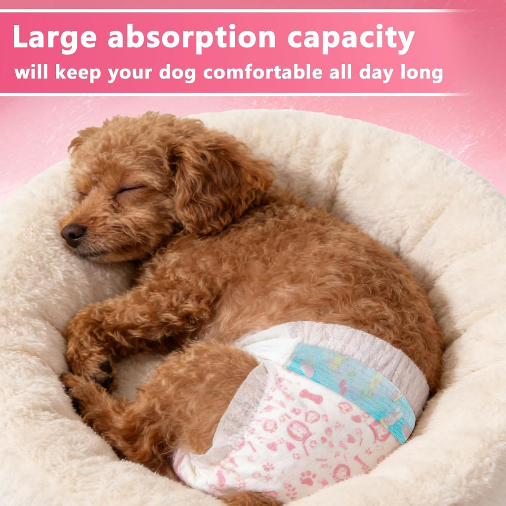 Leak proof edge guards on female dog hygiene nappy close up