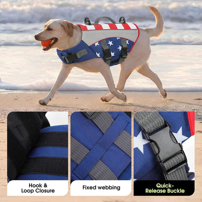 Durable ripstop 600D Oxford dog life preserver featuring quick release buckles