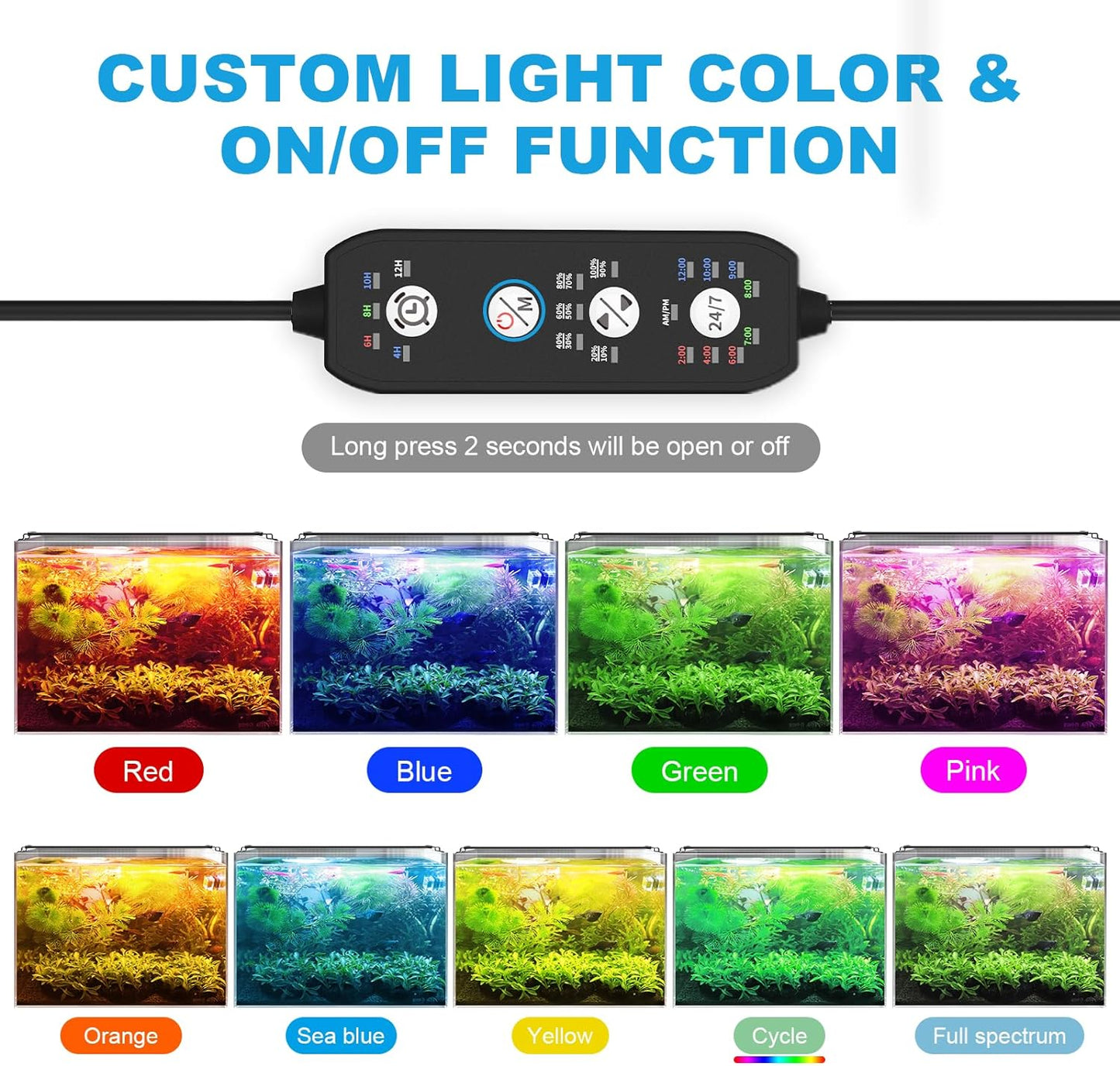 Close up of Seaoura LED light controller and settings