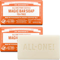 Dr. Bronner's tea tree magic bar soap front view with brand packaging