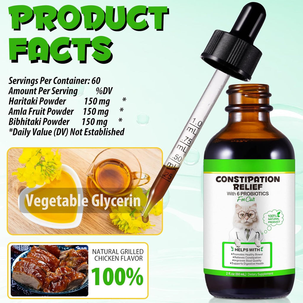 Vosifsdiy 2 fluid ounce cat laxative bottle with precise dosage dropper