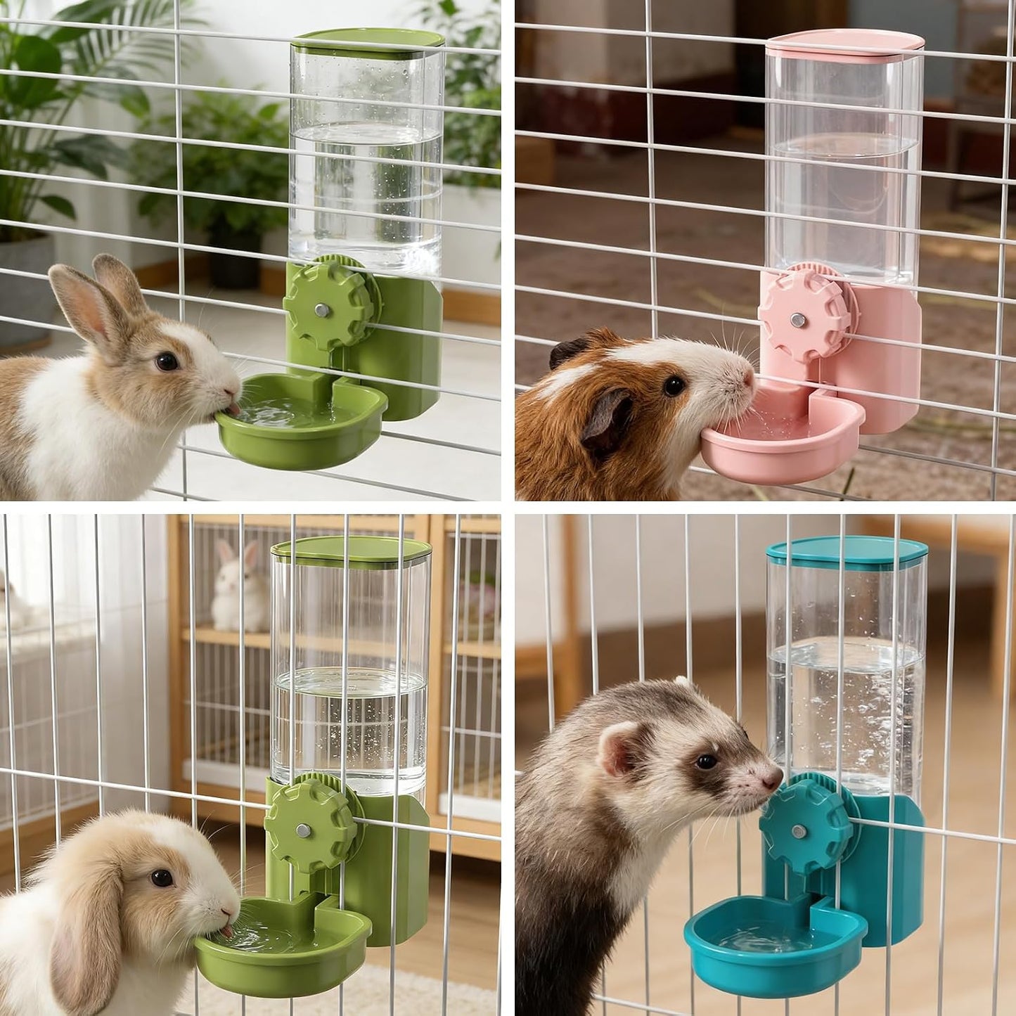 Rabbit Water Bottle for Cage Crate, 29oz No Drip Hanging Automatic Pet Water Dispenser for Small Animal Guinea Pig Bunny Chinchilla Ferret Hedgehog Puppy Cat (Blue) - Image 8