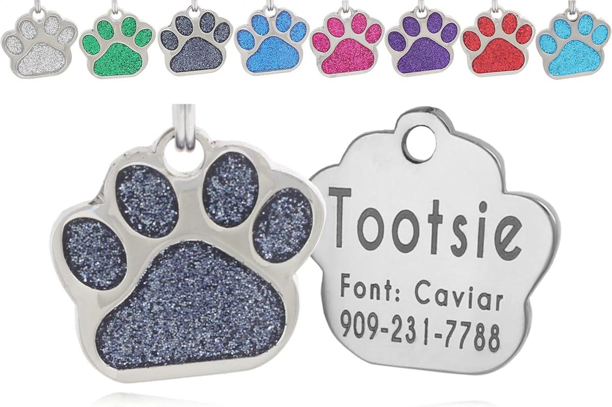 Io Tags premium epoxy coated personalized pet name tag showcasing shiny finish