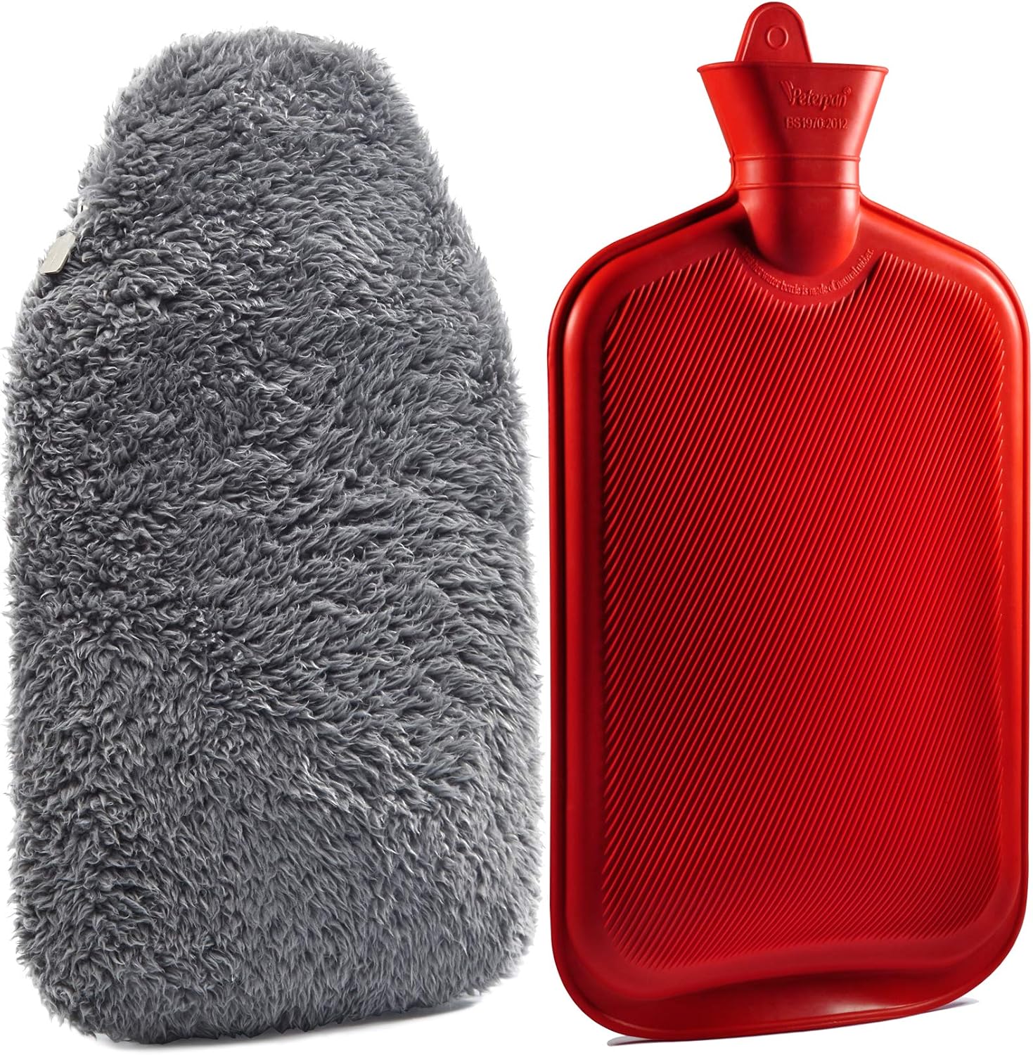 Peterpan Teddy Charcoal Rubber Hot Water Bottle XXX-Large front view