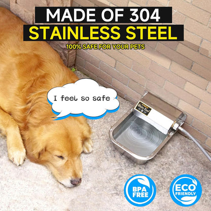 Petsolon rust resistant automatic dog waterer with brass inlet connection