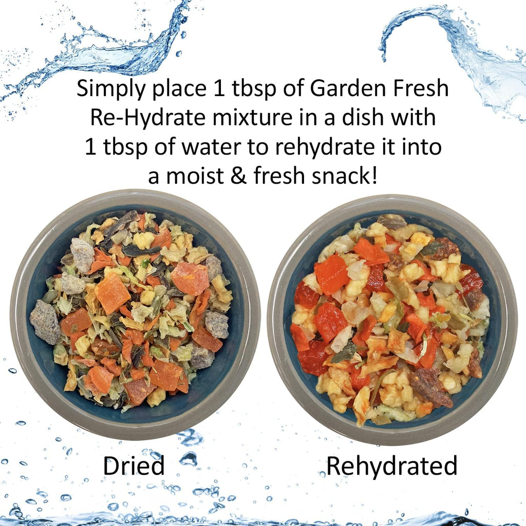 Bowl filled with rehydrated fruit and vegetable mix