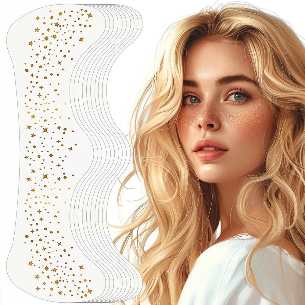 YGQQOY generic glitter freckles face tattoo front view packaging