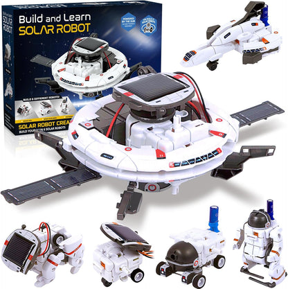 Hechify 6 in 1 solar robot building kit front view packaging for kids STEM learning
