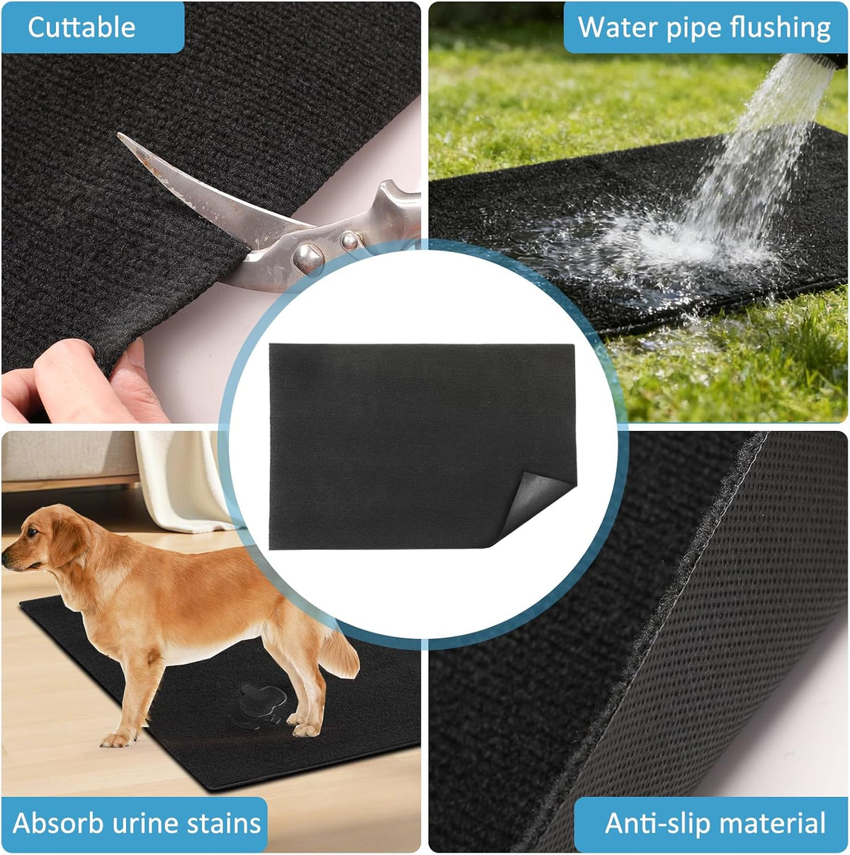 Srhbyjbfsir dog crate mat non-slip rubber backing detail