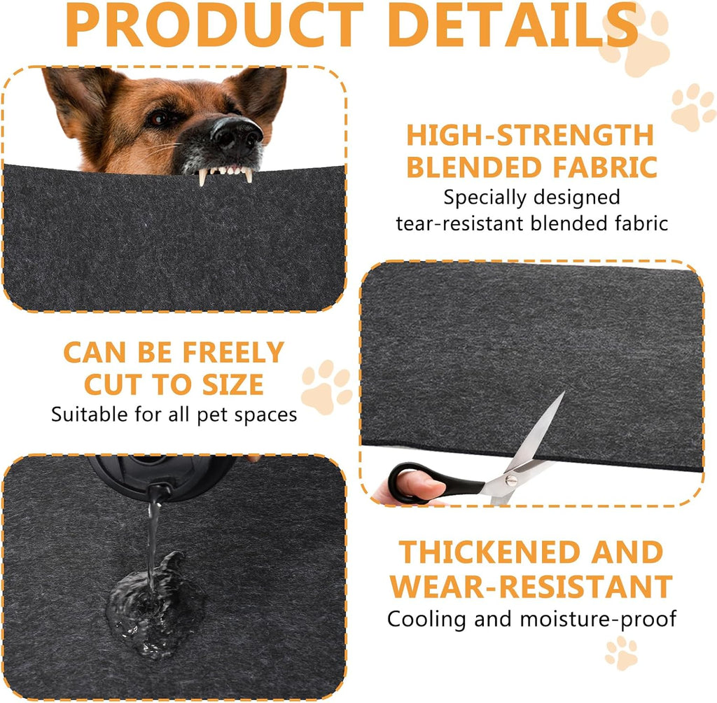 Close up of high-strength blended felt texture on dog kennel mat