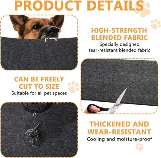 Close up of high-strength blended felt texture on dog kennel mat