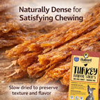 Close up look at the high protein grain free turkey tendon dog treat.