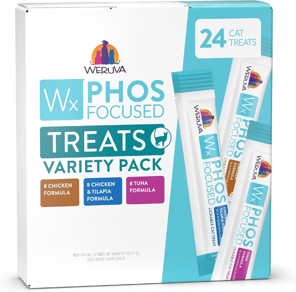 Weruva Wx Phos Focused Lickable Cat Treats Variety Pack box front view