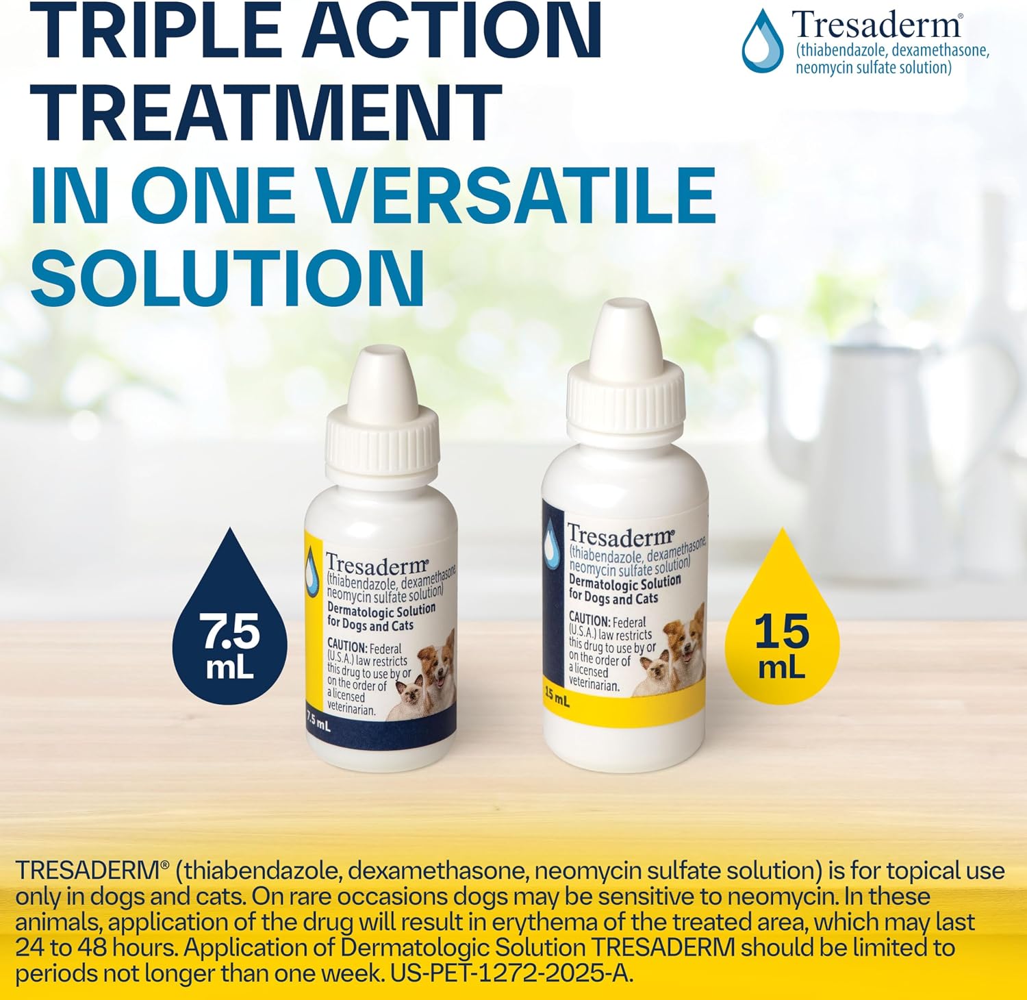 Tresaderm dog and cat medication dropper bottle