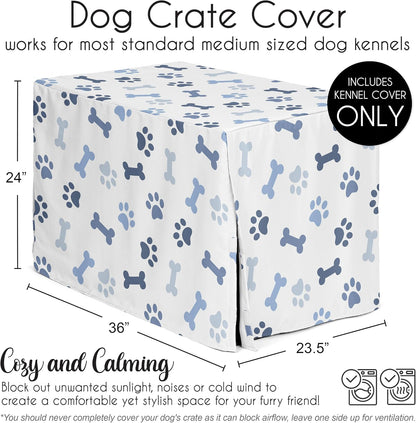 Modern slate navy blue pet crate cover pattern
